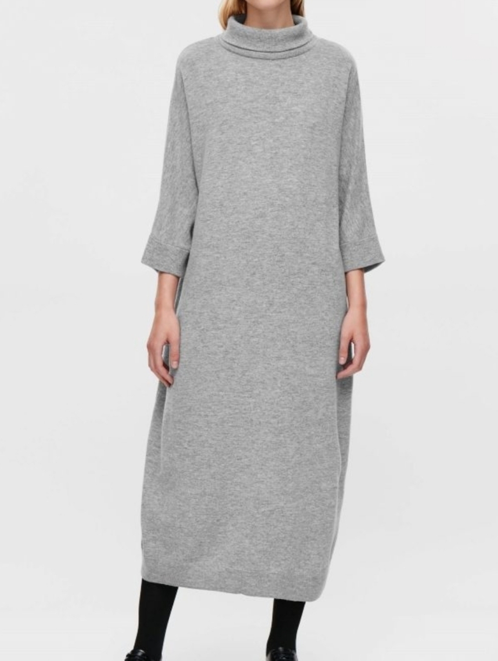 COS Grey Wool Oversized Turtleneck Sweater Dress Size Medium Boxy
